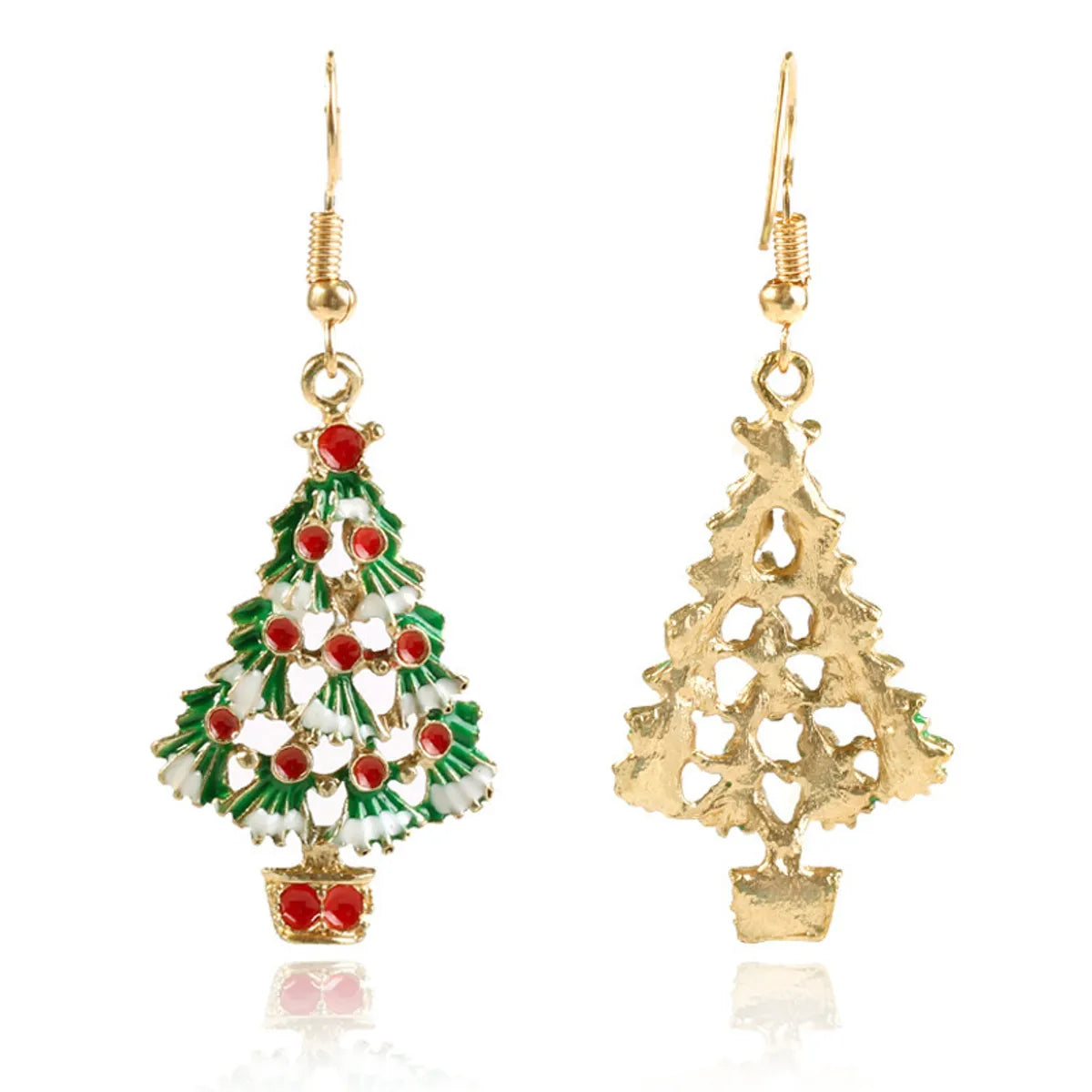 Fashion Christmas Tree Alloy Enamel Women'S Earrings Necklace