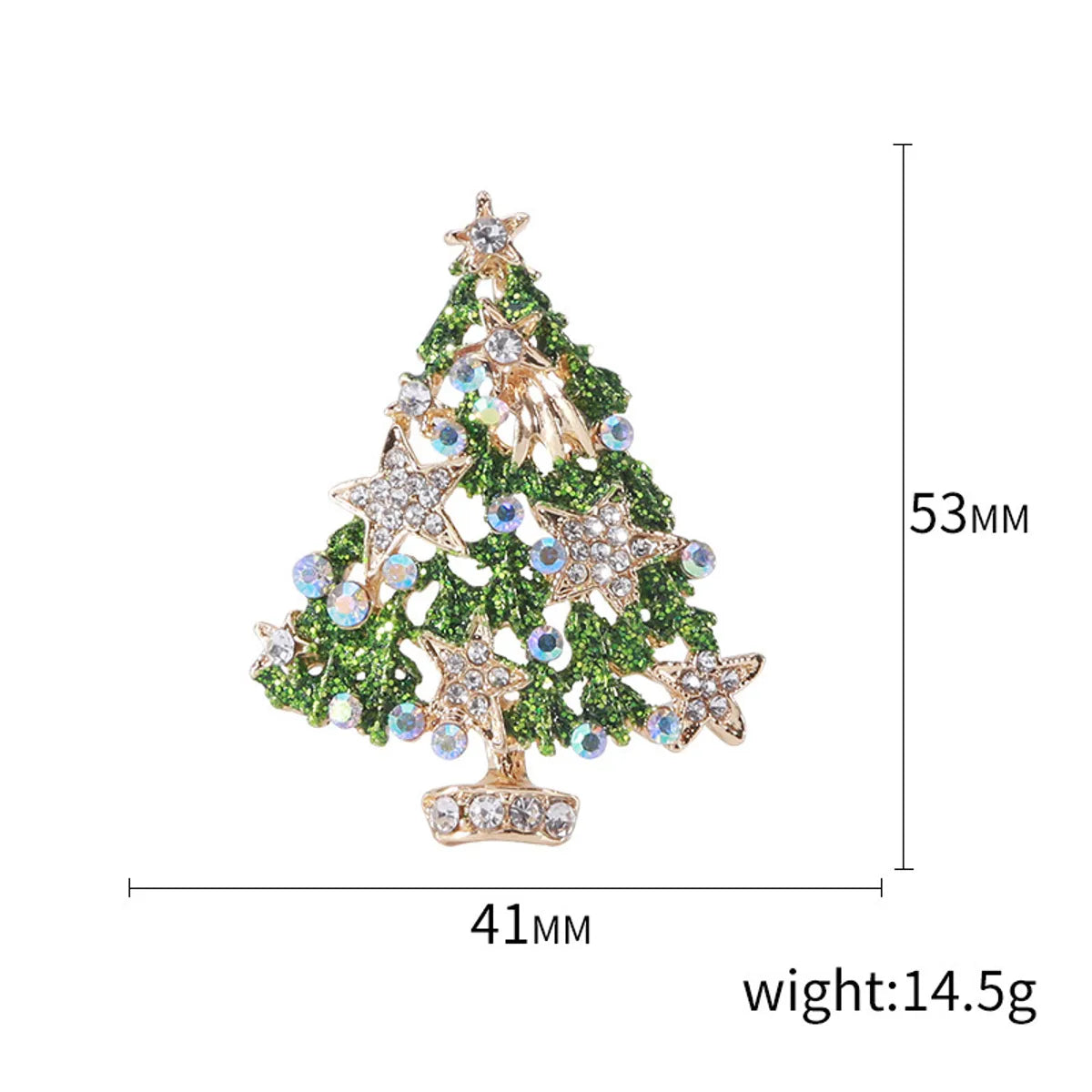 Fashion Christmas Tree Alloy Inlay Rhinestones Women'S Brooches