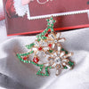 Fashion Christmas Tree Alloy Inlay Rhinestones Women'S Brooches