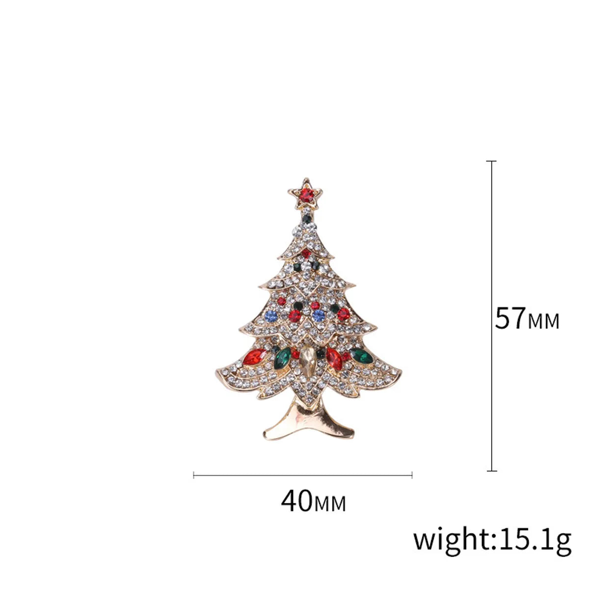 Fashion Christmas Tree Alloy Inlay Rhinestones Women'S Brooches