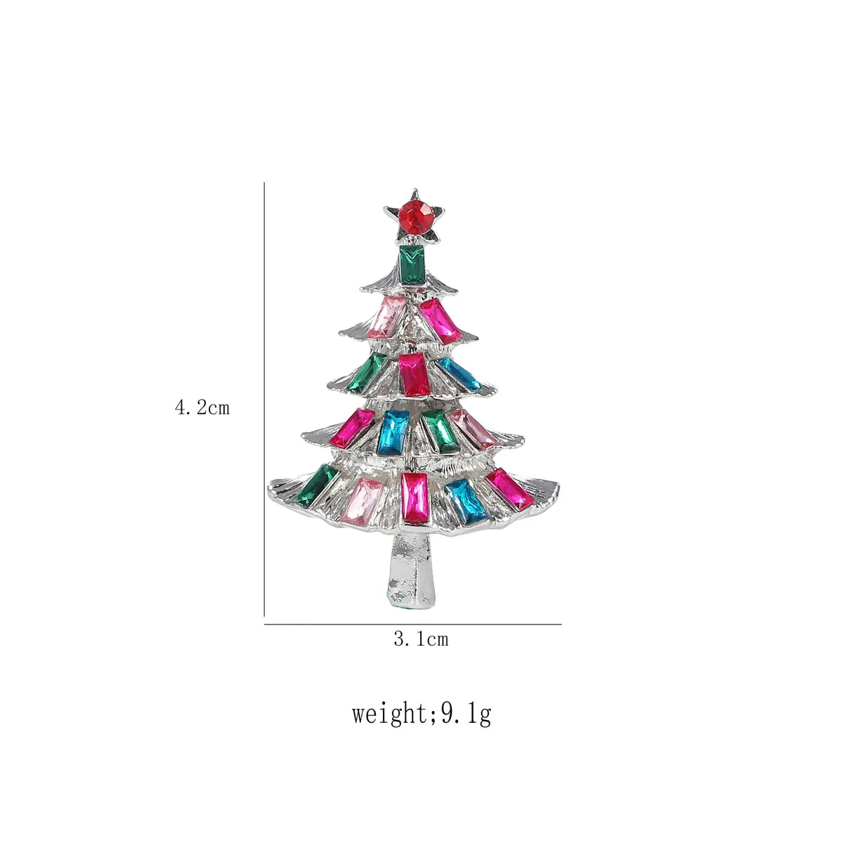 Fashion Christmas Tree Alloy Plating Rhinestones Unisex Brooches