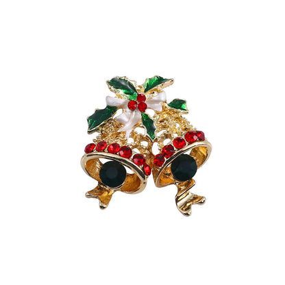 Fashion Christmas Tree Alloy Plating Rhinestones Women'S Brooches