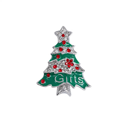 Fashion Christmas Tree Alloy Plating Rhinestones Women'S Brooches