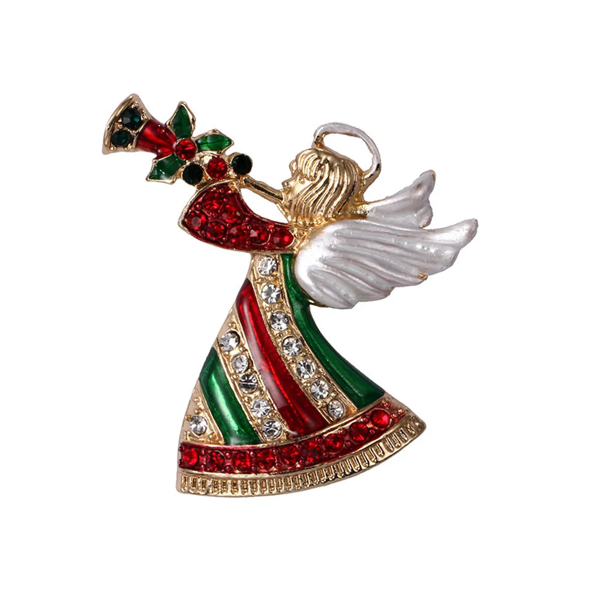 Fashion Christmas Tree Alloy Plating Rhinestones Women'S Brooches