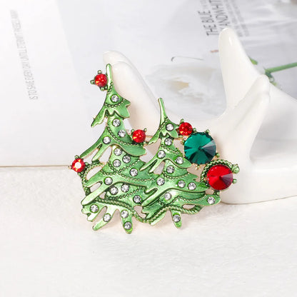 Fashion Christmas Tree Alloy Rhinestone Women'S Brooches