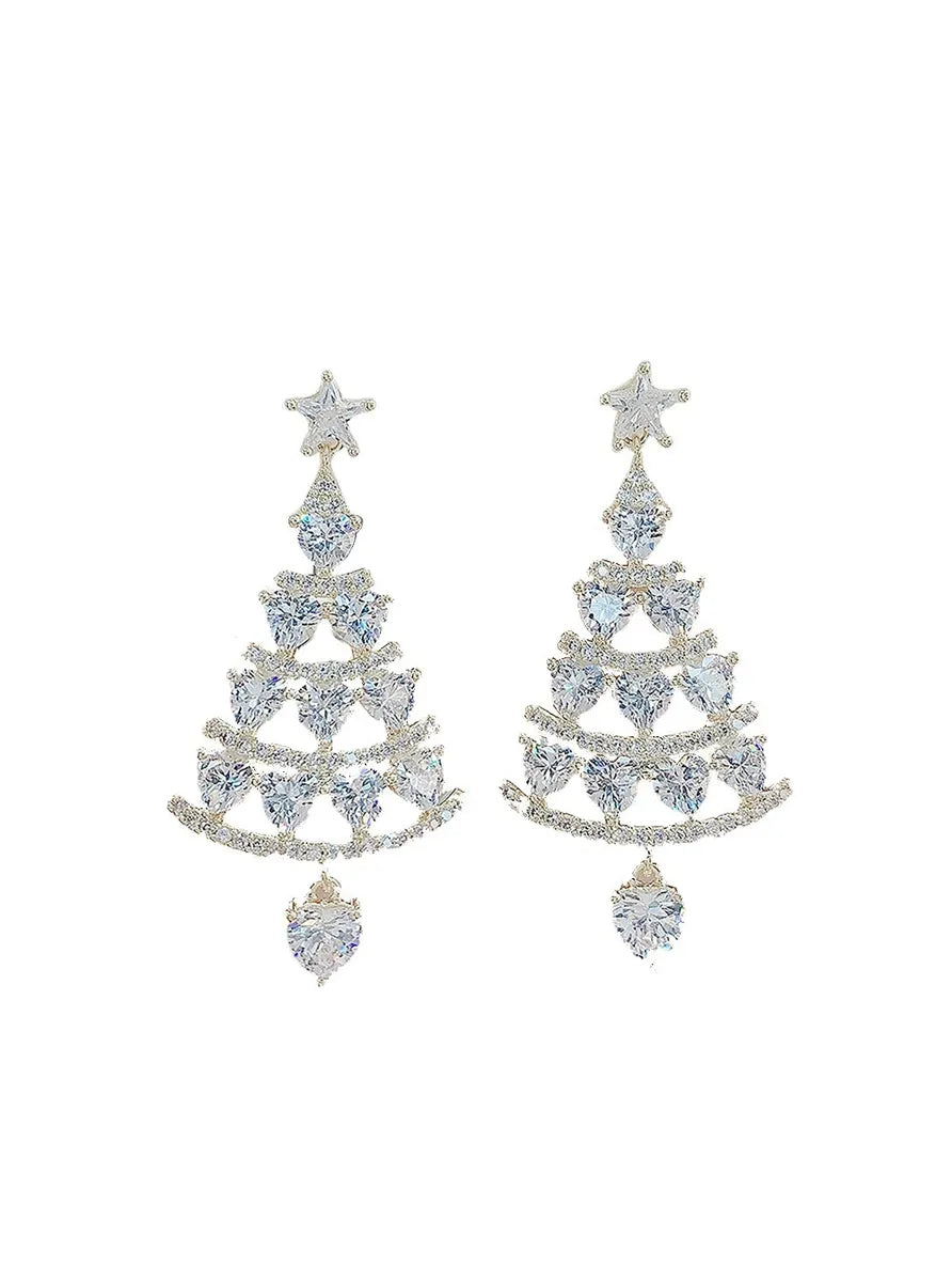 Fashion Christmas Tree Alloy Rhinestone Women's Drop Earrings 1 Pair