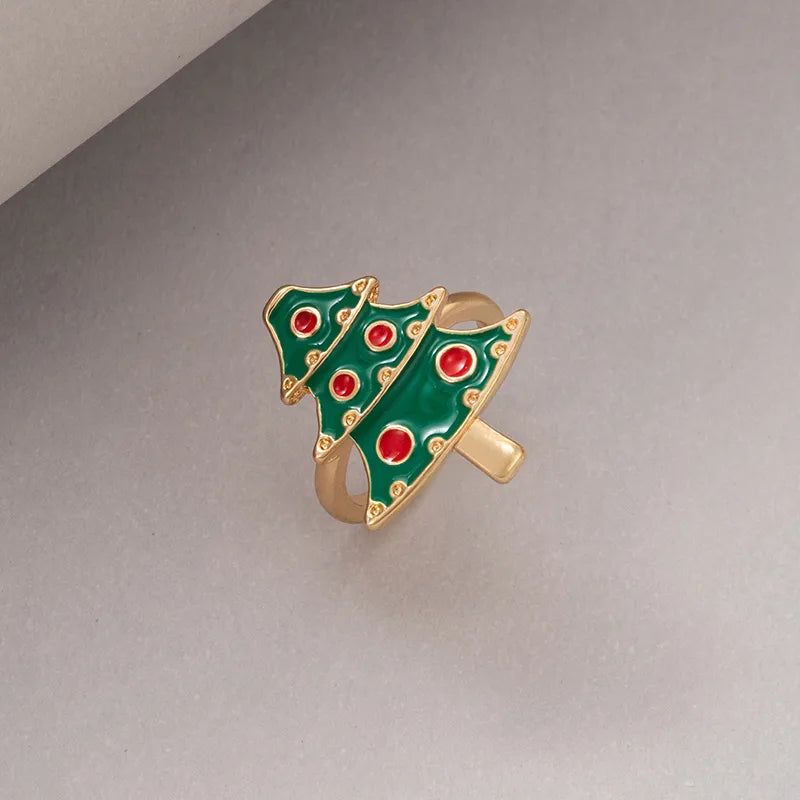 Fashion Christmas Tree Alloy Rings