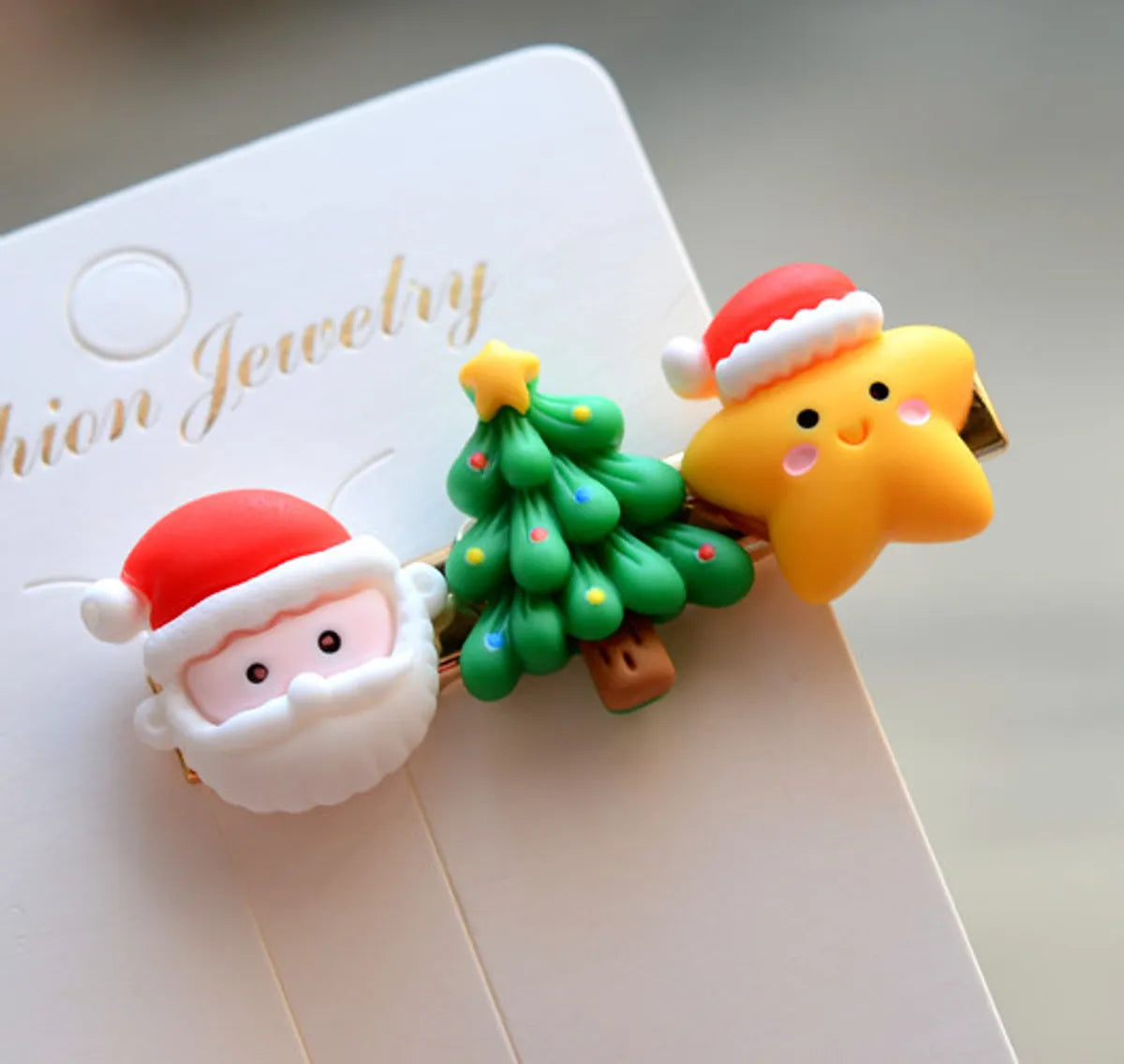 Fashion Christmas Tree Arylic Hair Clip 1 Piece