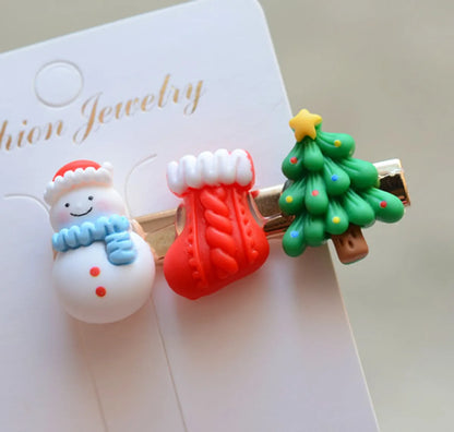 Fashion Christmas Tree Arylic Hair Clip 1 Piece