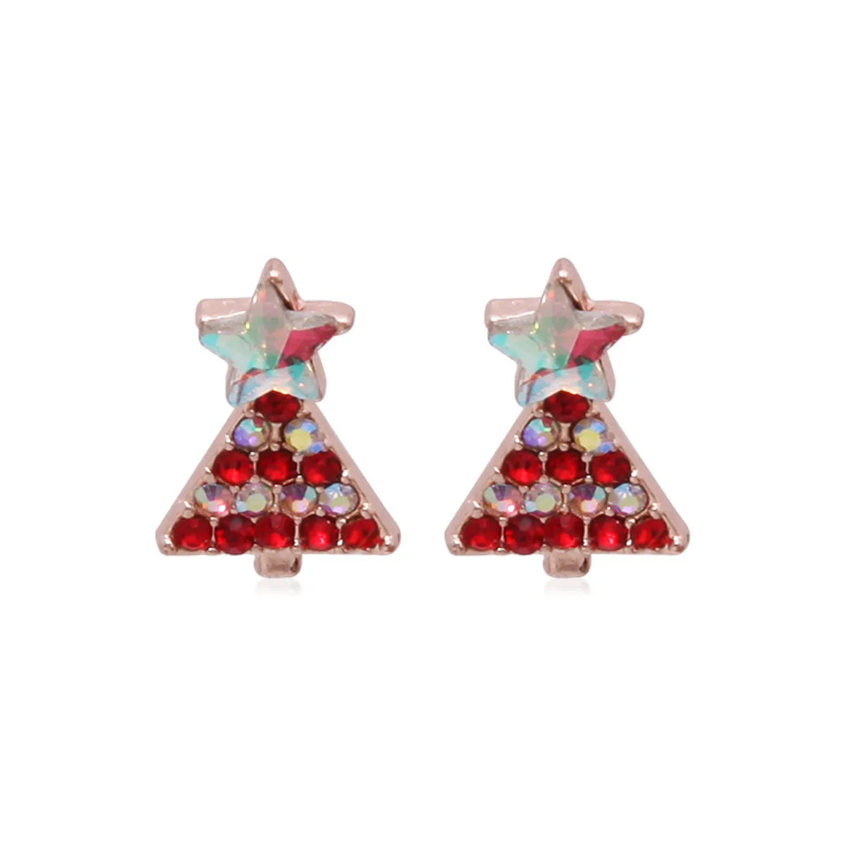 Fashion Christmas Tree Bell Snowflake Alloy Rhinestones Ear Studs