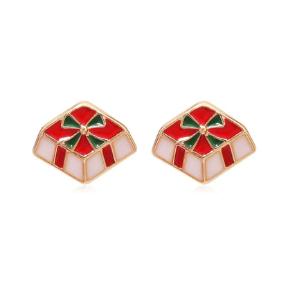 Fashion Christmas Tree Bell Snowflake Alloy Rhinestones Ear Studs