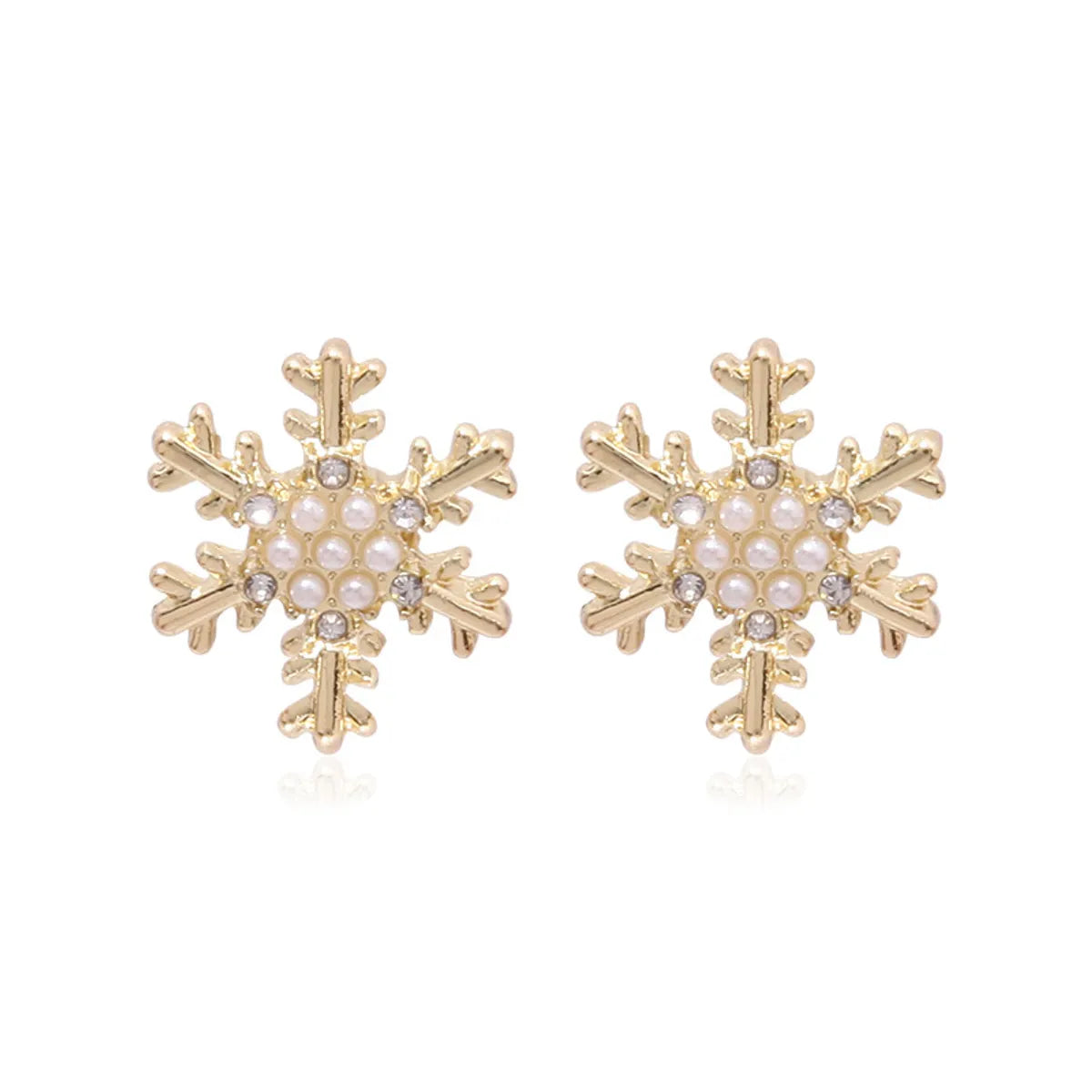 Fashion Christmas Tree Bell Snowflake Alloy Rhinestones Ear Studs