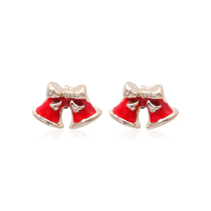 Fashion Christmas Tree Bell Snowflake Alloy Rhinestones Ear Studs