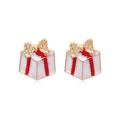 Fashion Christmas Tree Bell Snowflake Alloy Rhinestones Ear Studs