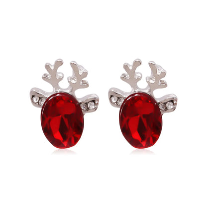 Fashion Christmas Tree Bell Snowflake Alloy Rhinestones Ear Studs