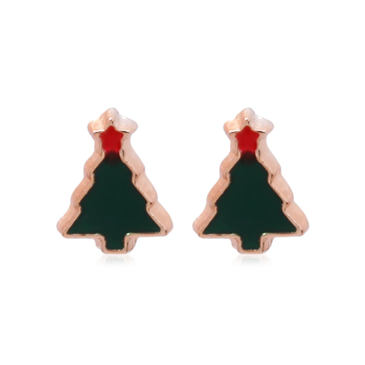 Fashion Christmas Tree Bell Snowflake Alloy Rhinestones Ear Studs