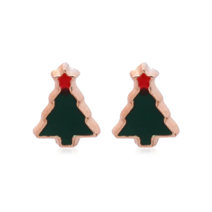 Fashion Christmas Tree Bell Snowflake Alloy Rhinestones Ear Studs