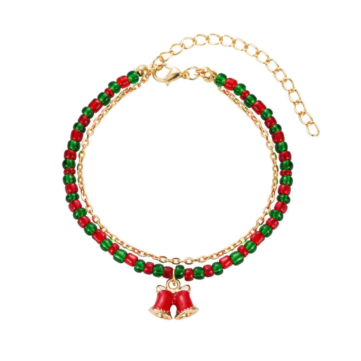 Fashion Christmas Tree Candy Alloy Beaded Enamel Women's Bracelets