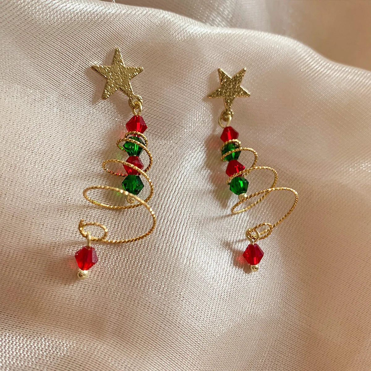 Fashion Christmas Tree Copper Plating Earrings 1 Pair