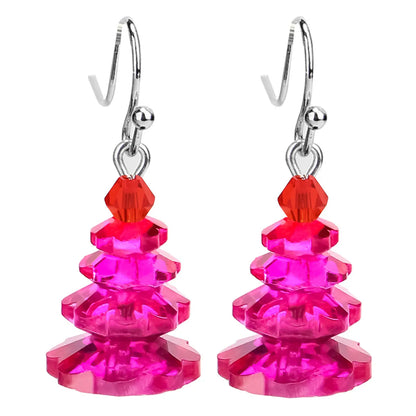 Fashion Christmas Tree Crystal Plating Women'S Drop Earrings 1 Pair