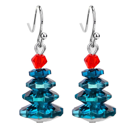 Fashion Christmas Tree Crystal Plating Women'S Drop Earrings 1 Pair