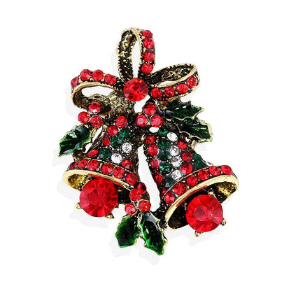 Fashion Christmas Tree Elk Alloy Plating Rhinestones Women'S Brooches