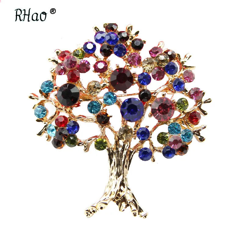 Fashion Christmas Tree Elk Alloy Plating Rhinestones Women'S Brooches