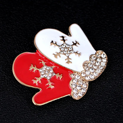 Fashion Christmas Tree Elk Alloy Plating Rhinestones Women'S Brooches