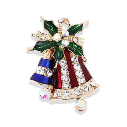 Fashion Christmas Tree Elk Alloy Plating Rhinestones Women'S Brooches