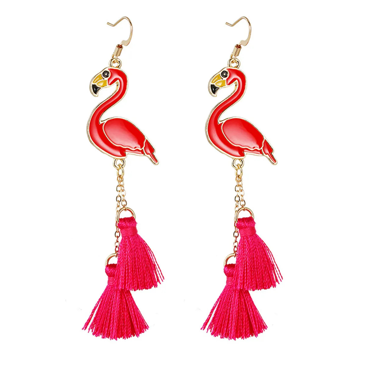 Fashion Christmas Tree Flamingo Alloy Plating Inlay Artificial Gemstones Women'S Drop Earrings 1 Pair