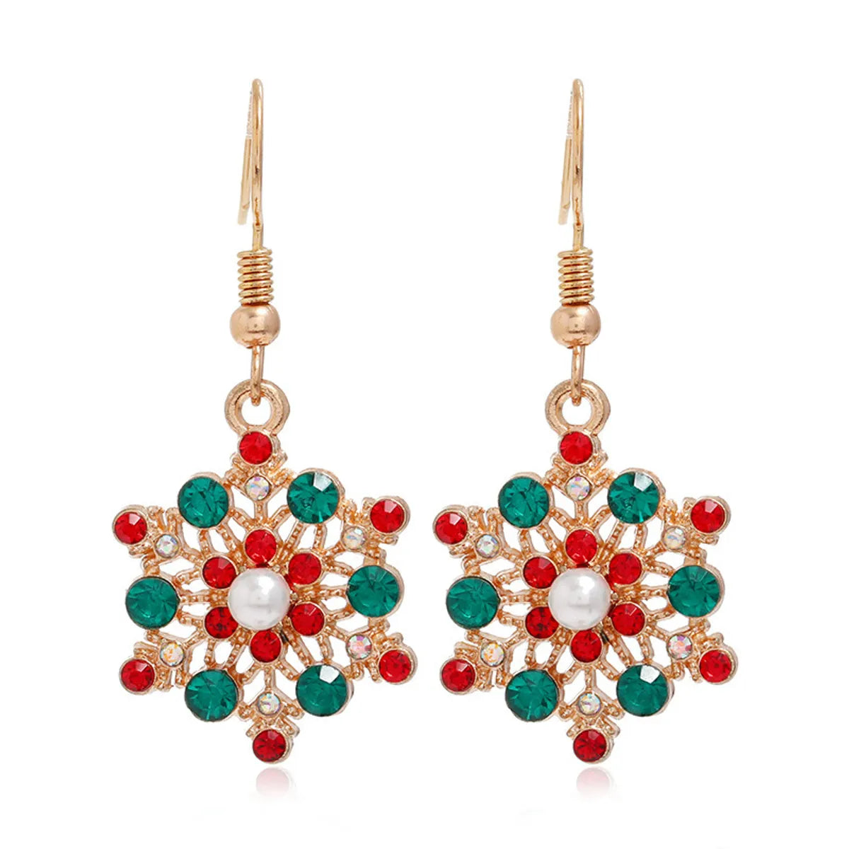 Fashion Christmas Tree Flamingo Alloy Plating Inlay Artificial Gemstones Women'S Drop Earrings 1 Pair