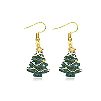 Fashion Christmas Tree Flamingo Alloy Plating Inlay Artificial Gemstones Women'S Drop Earrings 1 Pair