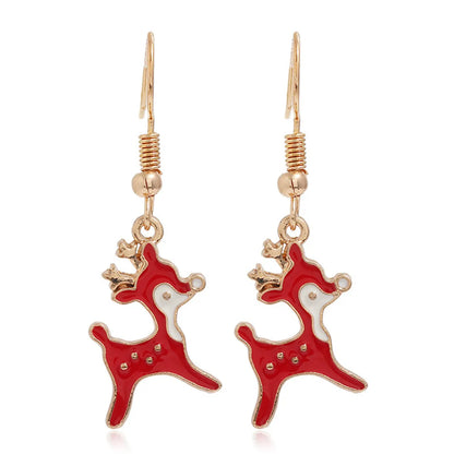 Fashion Christmas Tree Flamingo Alloy Plating Inlay Artificial Gemstones Women'S Drop Earrings 1 Pair