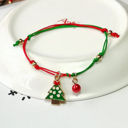 Fashion Christmas Tree Santa Claus Alloy Plating Inlay Rhinestones Women's Bracelets 1 Piece