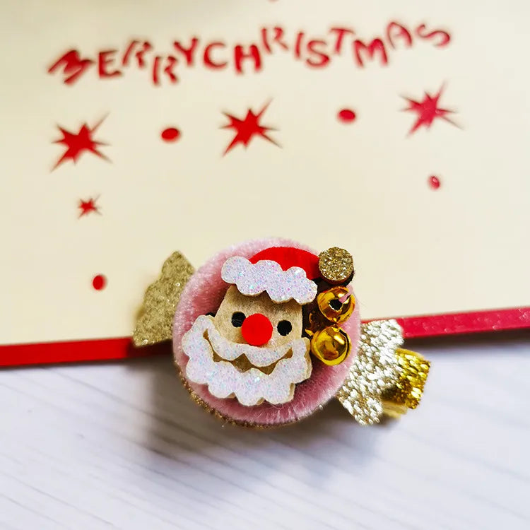 Fashion Christmas Tree Santa Claus Cloth Hair Clip 1 Piece