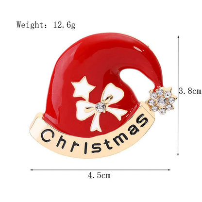 Fashion Christmas Tree Santa Claus Elk Alloy Enamel Rhinestones Unisex Brooches