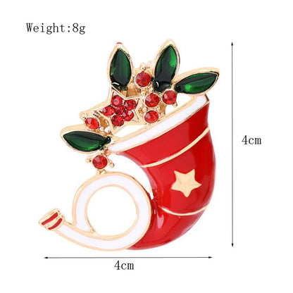 Fashion Christmas Tree Santa Claus Elk Alloy Enamel Rhinestones Unisex Brooches