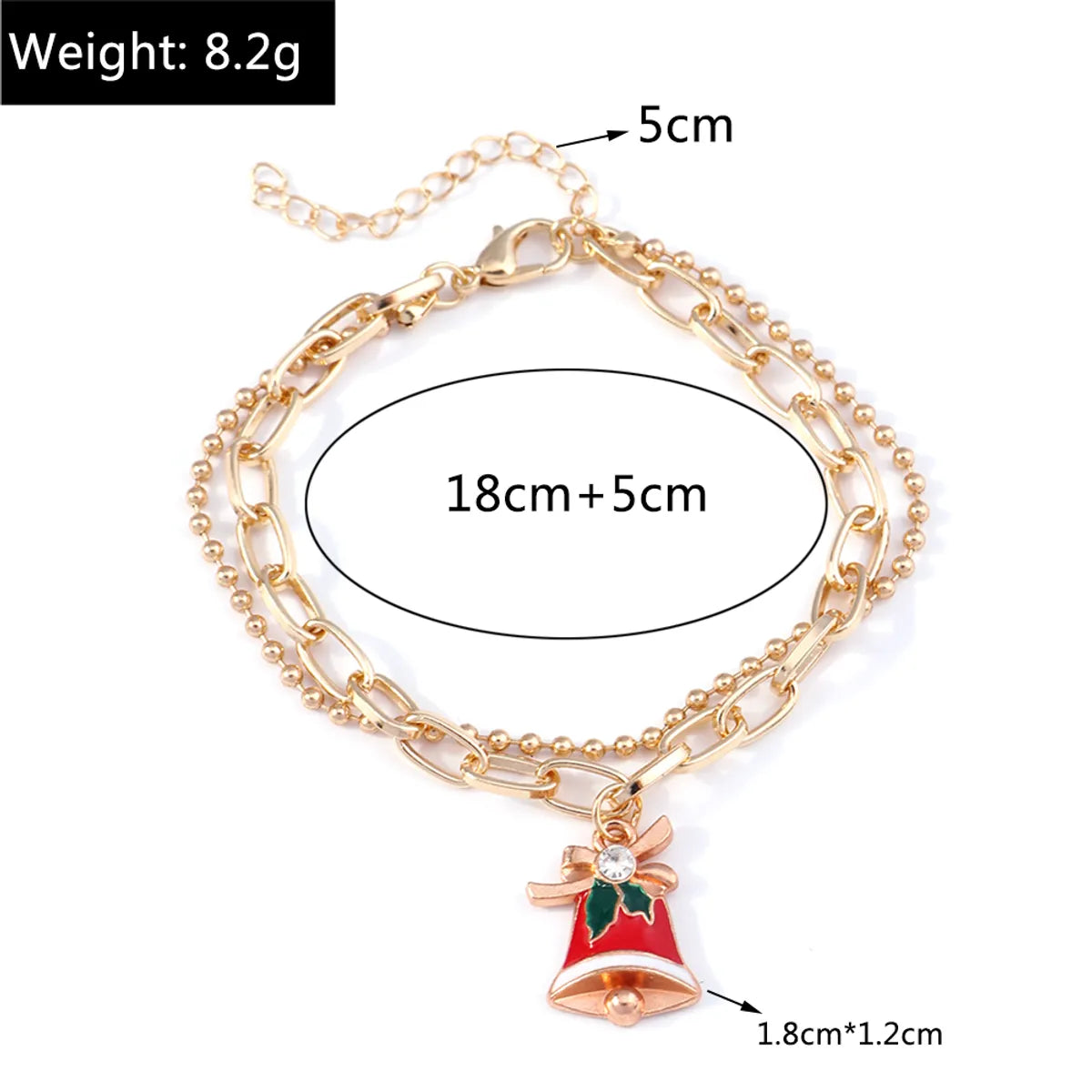 Fashion Christmas Tree Santa Claus Elk Alloy Women's Bracelets 1 Piece