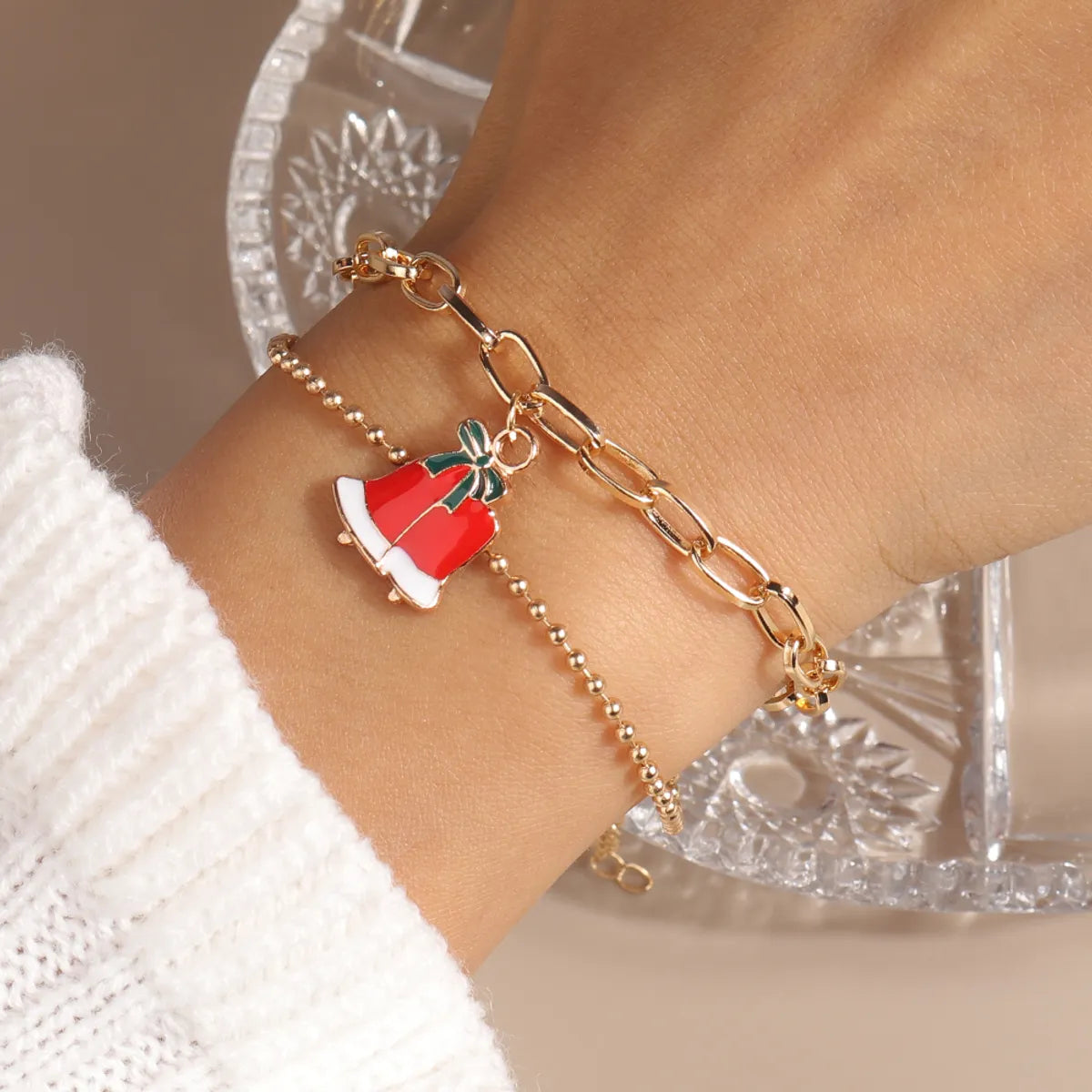 Fashion Christmas Tree Santa Claus Elk Alloy Women's Bracelets 1 Piece