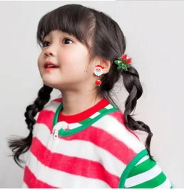 Fashion Christmas Tree Santa Claus Plastic Resin Girl's Drop Earrings Ear Clips 1 Pair