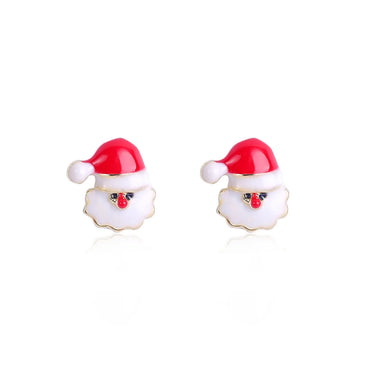 Fashion Christmas Tree Santa Claus Snowflake Alloy Inlay Rhinestones Women's Ear Studs