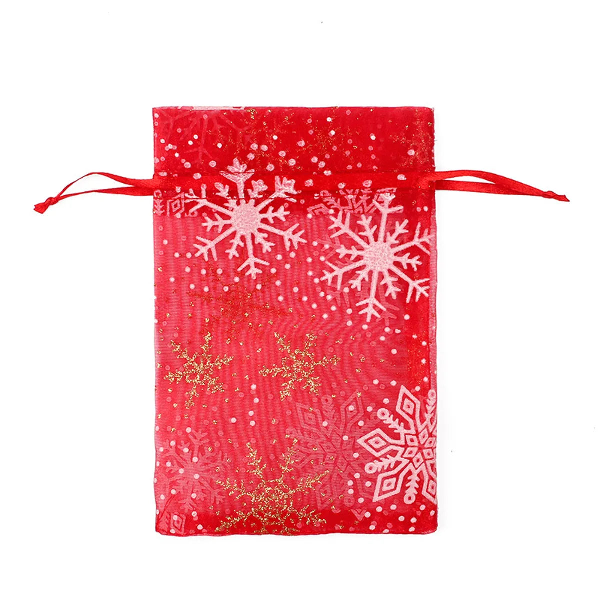 Fashion Christmas Tree Santa Claus Snowman Organza Drawstring Jewelry Packaging Bags 1 Piece