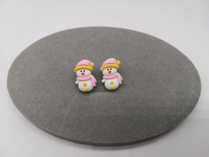 Fashion Christmas Tree Santa Claus Snowman Resin Women'S Ear Studs 1 Pair