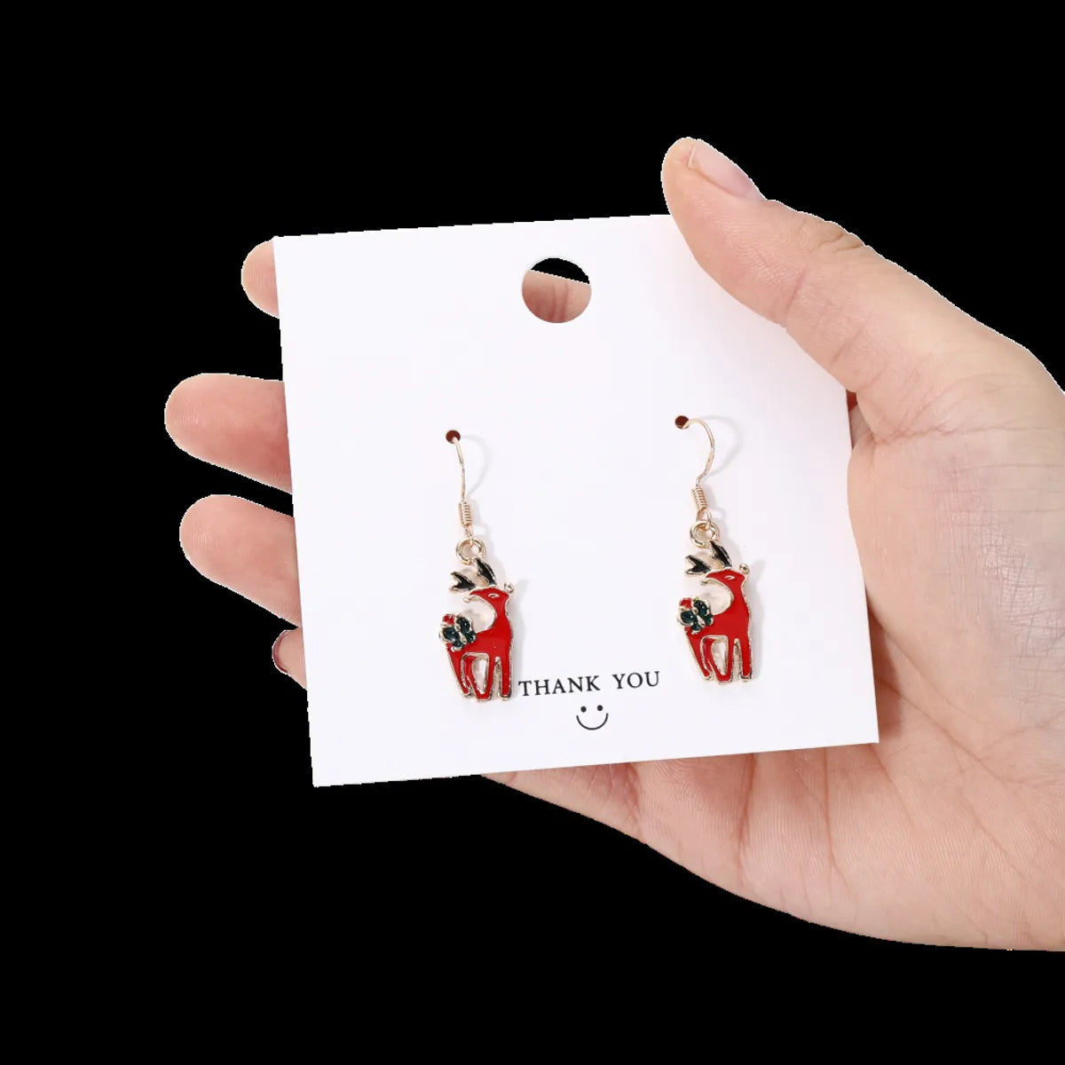 Fashion Christmas Tree Snowflake Elk Silver Plated Enamel Women'S Earrings 1 Pair