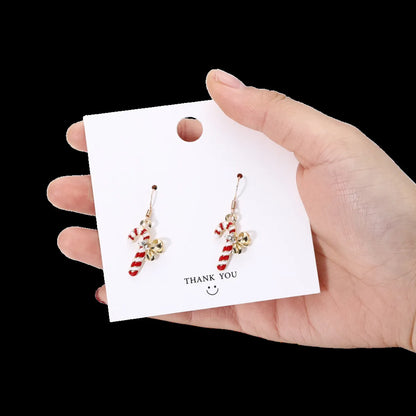 Fashion Christmas Tree Snowflake Elk Silver Plated Enamel Women'S Earrings 1 Pair