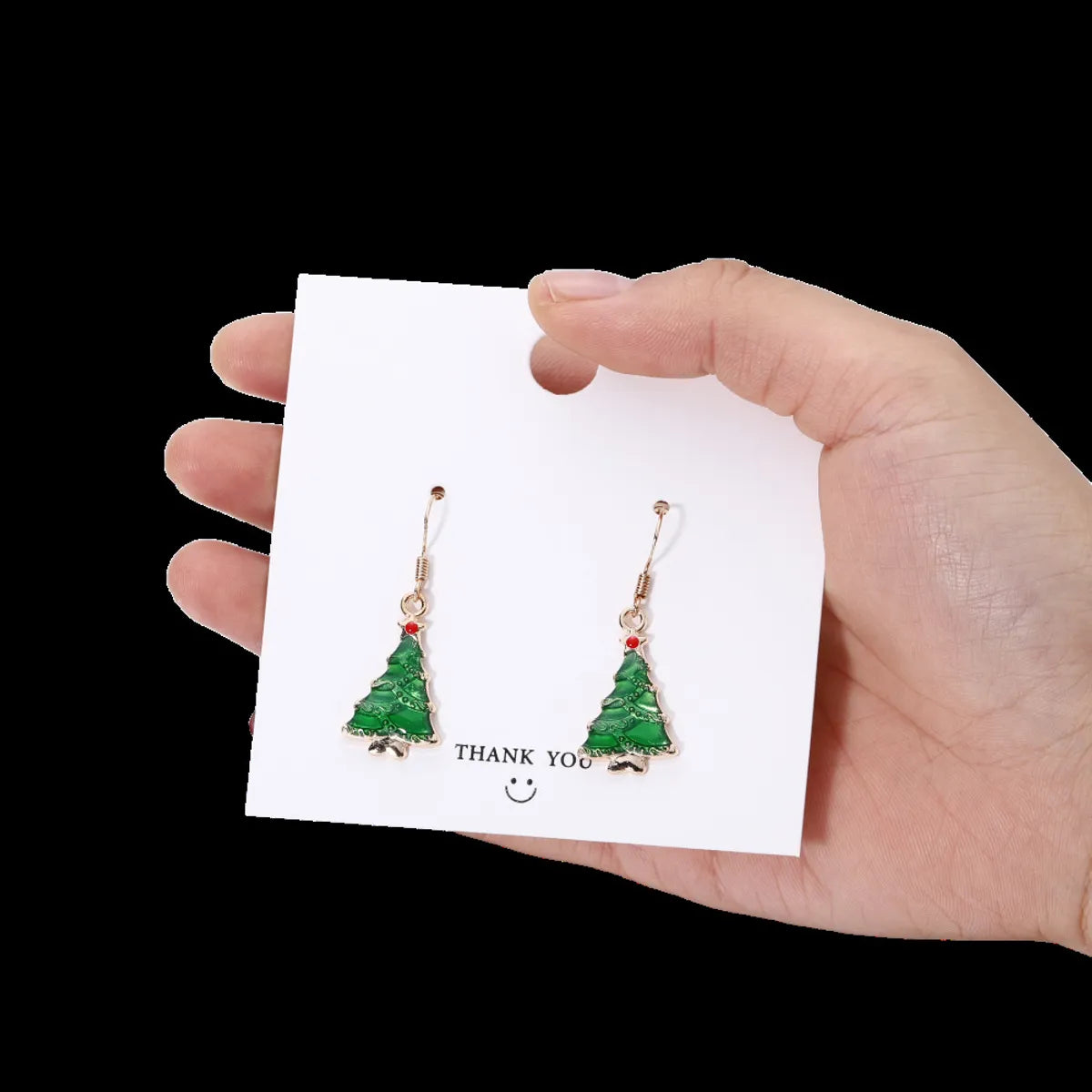 Fashion Christmas Tree Snowflake Elk Silver Plated Enamel Women'S Earrings 1 Pair