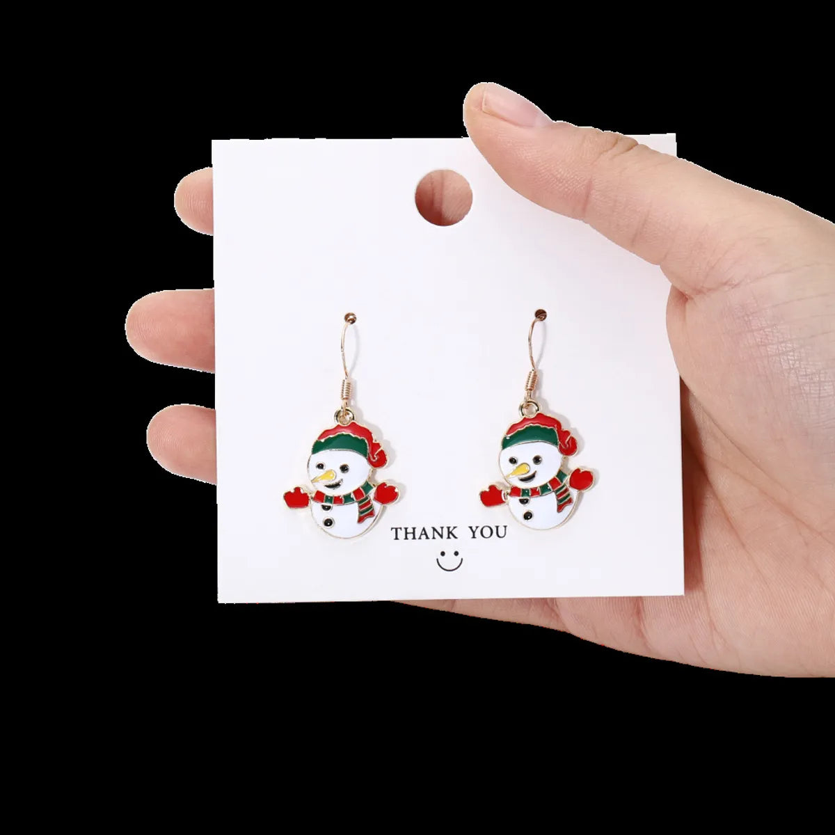 Fashion Christmas Tree Snowflake Elk Silver Plated Enamel Women'S Earrings 1 Pair