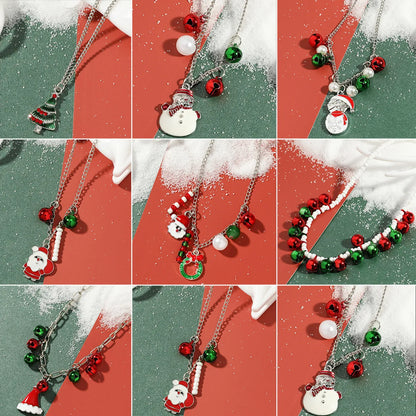 Fashion Christmas Tree Snowman Elk Alloy Women's Necklace 1 Piece