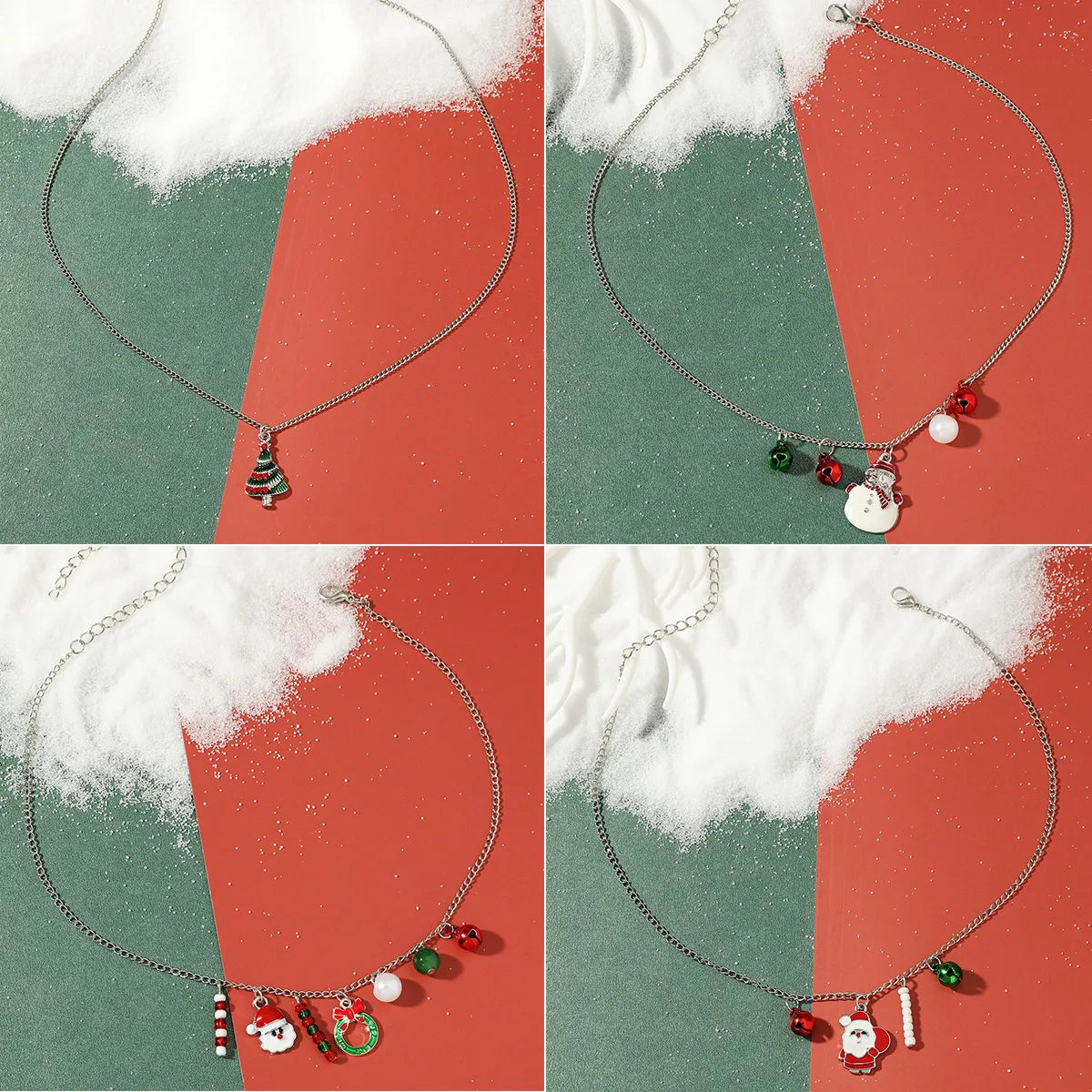 Fashion Christmas Tree Snowman Elk Alloy Women's Necklace 1 Piece