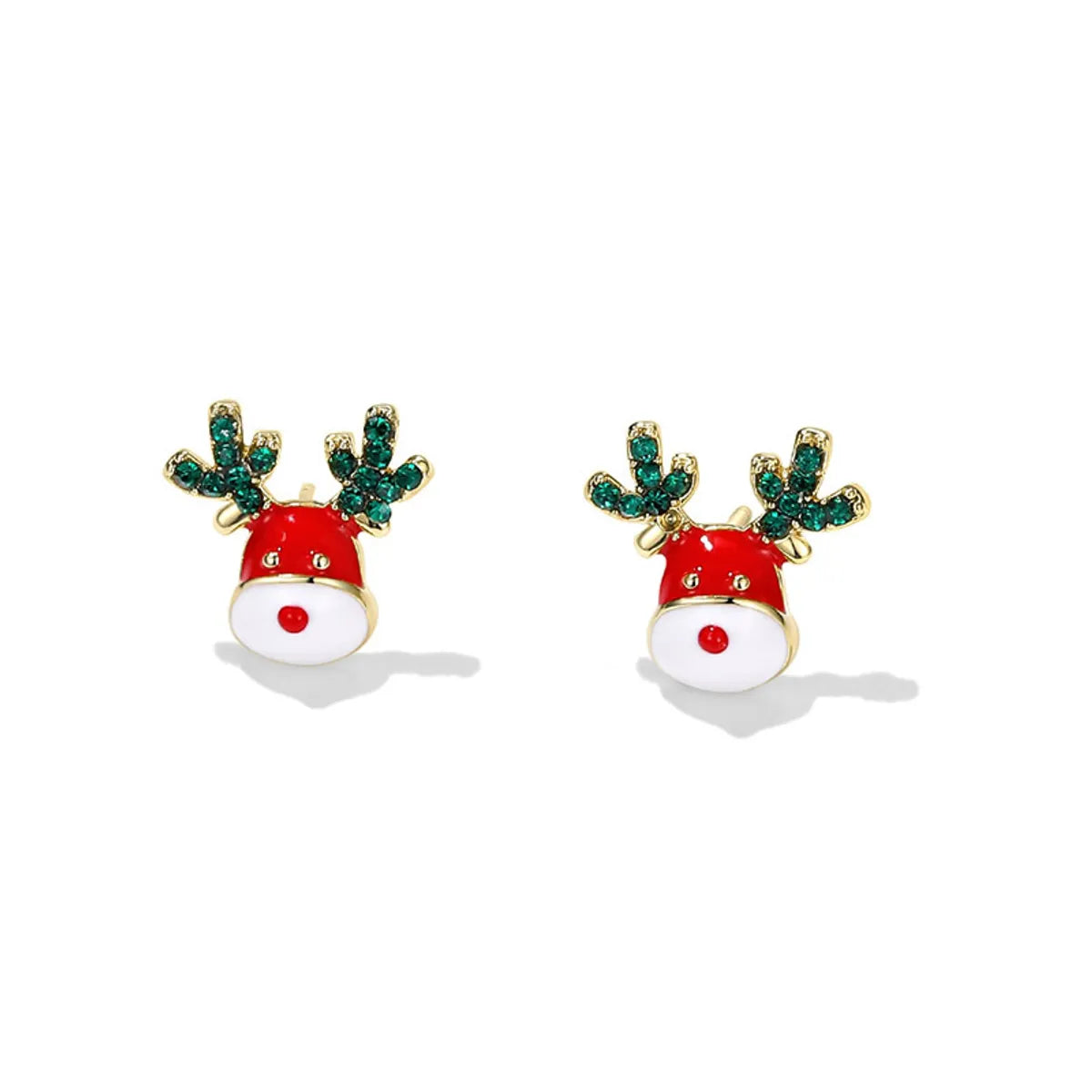 Fashion Christmas Tree Snowman Snowflake Alloy Enamel Rhinestones Women'S Drop Earrings Ear Studs 1 Pair